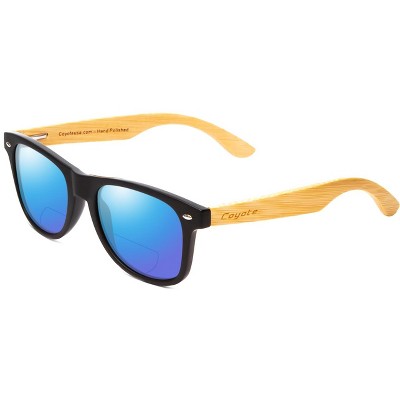 Coyote Eyewear Woodie Polarized Sun OR Bi-Focal Sunglasses Black Brown Bamboo