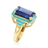 Ross-Simons 7.50 Carat Sapphire and Blue Enamel Ring in 18kt Gold Over Sterling - 3 of 4