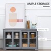 Sideboard Buffet Cabinet, Stackable Credenza Bar Cabinet with Sliding Glass Door and Adjustable Shelf - 4 of 4