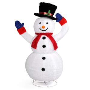 4FT Lighted Christmas Snowman Decoration – Outdoor LED Yard Display with 120 Lights - 1 of 4