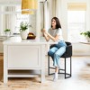 Arceso 3pcs Counter Height Bar Stools, Modern Counter Stools Upholstered Barstools, with Curved Backrest and Arms, Black - 2 of 4