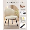 Mid Century Modern Dining Chairs Set of 2, Upholstered PU Leather Kitchen Chairs with Comfortable Stitching Seat for Dining Room, Living Room - 2 of 4