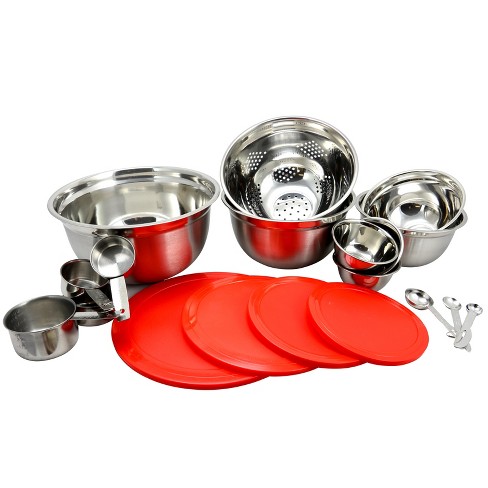Nutrichef 6 Piece Stainless Steel Home Kitchen Stackable Food Prep Serving  Bowl Set For Cooking, Marinating, And Mixing (4 Pack) : Target