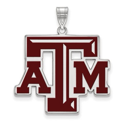 Black Bow Jewelry Sterling Silver Texas A&M Aggies NCAA Extra Large Pendant