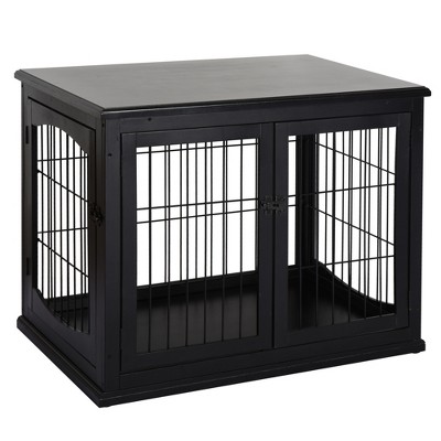 Black dog store crate end table