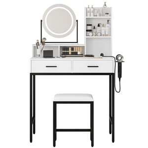 Garvee Adjustable Vanity Desk with Rotating Mirror for Bedroom and Dressing Room - 1 of 4