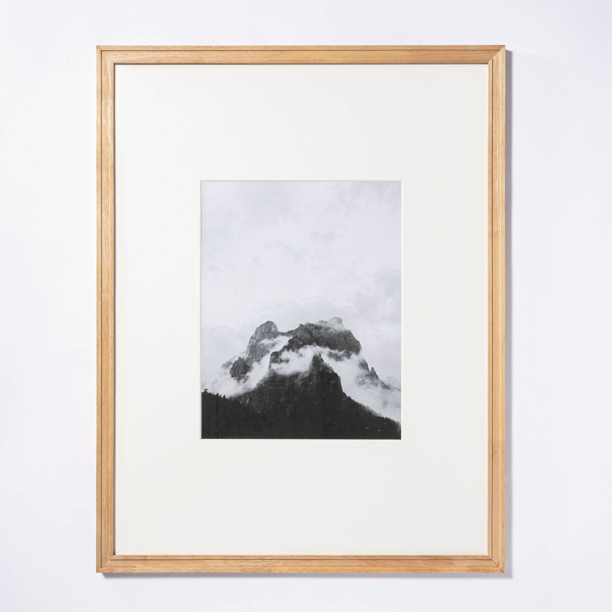 20" x 26" Matted to 11" x 14" Gallery Frame Natural Wood - Threshold™ designed with Studio McGee: Modern Beveled Mat