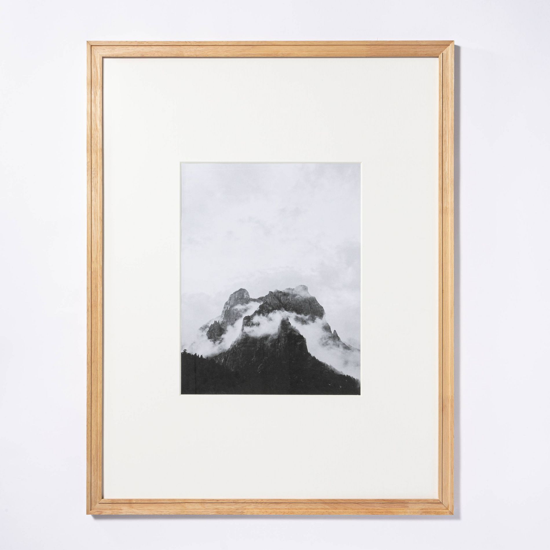 20" x 26" Matted to 11" x 14" Gallery Frame Natural Wood - Threshold™ designed with Studio McGee: Modern Beveled Mat