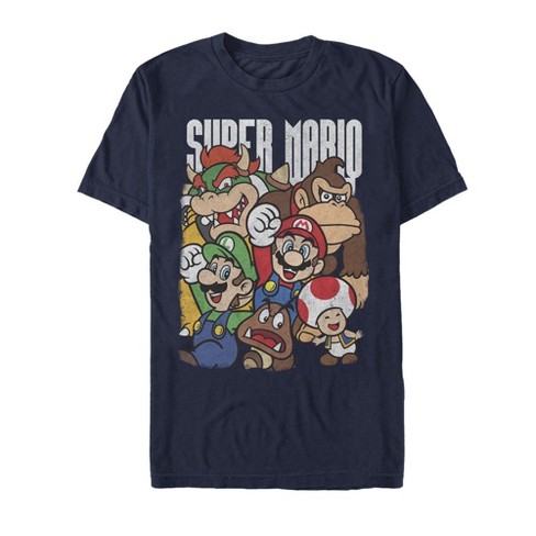 Men's Nintendo Super Mario Party T-shirt - Navy Blue - Small : Target