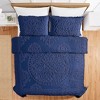 Collections Etc Medallion Chenille Textured Bedspread with Fringe Border - 3 of 4