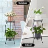 VECELO 2 Tier Plant Stand Indoor Outdoor Metal Potted Holder Rack Flower Pot Stand Black - image 4 of 4