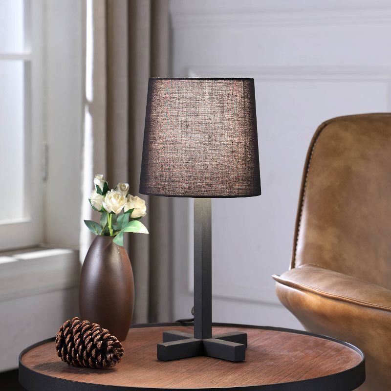 16.5&#34; Traditional Metal Table Lamp with Cross Leg Base Black - Ore International, 5 of 6