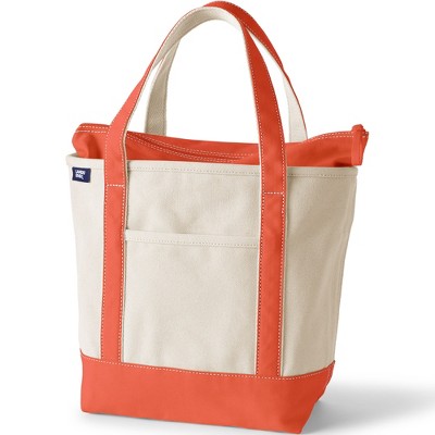 Lands' End Zip Top Canvas Tote Bag
