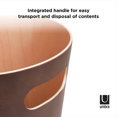 Espresso Wood 2-Gallon Modern Bathroom Trash Can