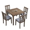 VYNXARIA Wooden Dining Table Set,Mid Century Modern Square Wooden Kitchen Table and Upholstered Dining Chairs for Dining Room, Kitchen - 3 of 4