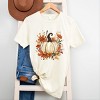 Simply Sage Market Fall Pumpkin Floral Short Sleeve Tee - 3 of 4
