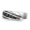 Black Bow Jewelry Men's 1/2 Cttw Black Diamond Band in Rhodium Plated Sterling Silver - 3 of 4