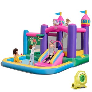 Costway 6-in-1 Kids Inflatable Bounce House with Slide Jumping Area Ball Pit Pools Castle - 1 of 4