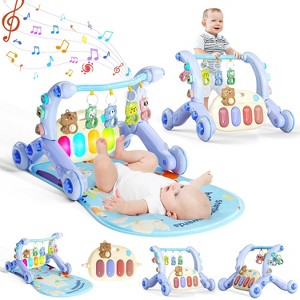 Skirfy 5-in-1 Baby Gym Play Mat and Learning Walker, Portable Activity Center with Light-Up Piano Panel for Toddlers Ages 0-3 - 1 of 4
