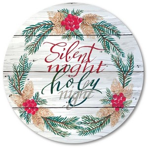 Silent Night Circular Wood Dècor - 1 of 2