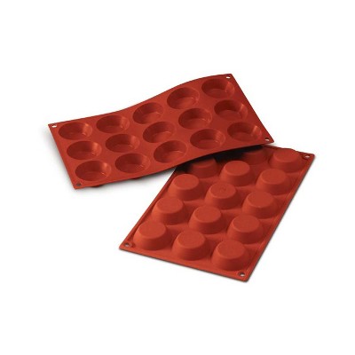 Silikomart Flexible Silicone Non-stick Tartlet Bakeware Mold .85 Oz, 1.97" Dia. x .59" Deep, 15 Cavities