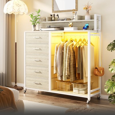 Aheaplus Dresser with 5 Drawers, Closet Storage