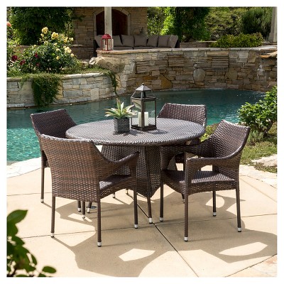 Armstrong 5pc Wicker Patio Dining Set - Multibrown - Christopher Knight Home