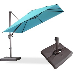 PURPLE LEA Cantilever Patio Umbrella with Base Included Square Umbrella with 360° Rotation and Aluminum Offset Hanging Outdoor Umbrella - 1 of 1
