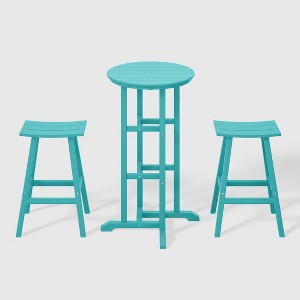 WestinTrends Malibu All Weather Hdpe Outdoor Patio Bar Height Bistro Set (3-piece) - 1 of 4