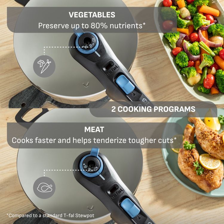 T-fal 8.5 Quart Stainless Steel Pressure Cooker, Silver, 5 of 8