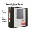 4" Staples Standard View Binder with D-Rings Black 976181 - 2 of 4
