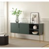 Mid-Century Modern Sideboard Buffet Cabinet ¨C Matte Green Storage Console or TV Stand with Gold Leg For Living Room, Kitchen, or Dining - 2 of 4