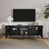 SAINTCY 58" Mid-Century Modern TV Stand for 50-65 Inch TVs - Vintage Black Entertainment Center with 3 Adjustable Shelves Living Room & Bedroom - 4 of 4