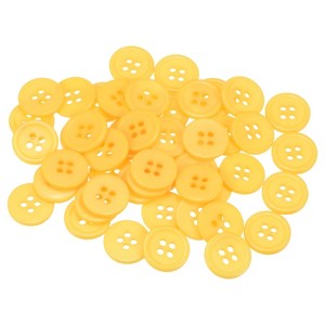 Unique Bargains Resin Craft Snap Round Flat 4-Hole Sewing Buttons 50 Pcs - 1 of 4