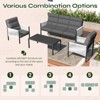 COWLOWN 4 Piece Dark Gray Modern Aluminum Outdoor Patio Sectional Conversation Set, All Weather with Thick Cushions - 4 of 4
