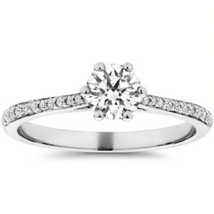 Pompeii3 Eco Friendly 5/8ct Lab Created Diamond Engagement Ring 14K White Gold - Size 10 - 1 of 4