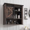 OKD Bathroom Wall Cabinets with Sliding Barn Door & Adjustable Shelves, Farmhouse Medicine Cabinet - 2 of 4