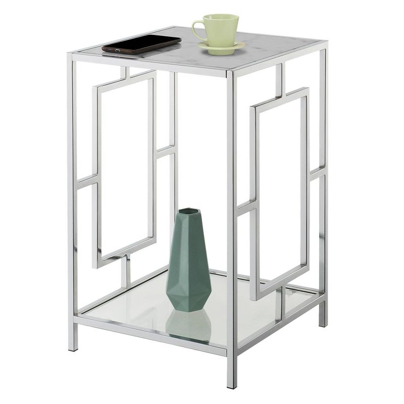 Town Square Chrome End Table with Shelf - Breighton Home, 4 of 8