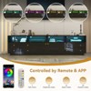 Buenhomino High Gloss TV Stand for TV up to 100" LED Television Entertainment Center Modern TV Cabinet with Storage Drawers,Black - 3 of 4