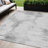 Silver Gray And Pewter Abstract Washable Indoor Outdoor Area Rug - 2 of 4