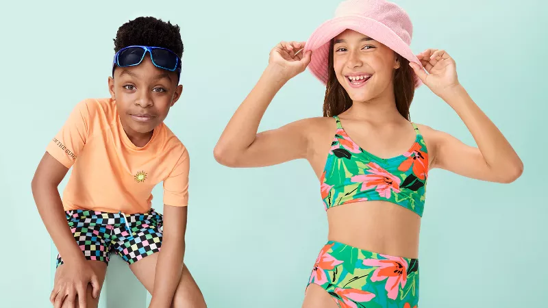 Tween Girl Youth Ruffle Butts Aqua Henley One Piece Swimsuit. Size 14  Girl.
