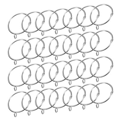 Unique Bargains Metal Electroplating Curtain Rod Accessory Curtain Rings 28 Pcs