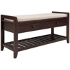 FONTOI Shoe Rack with Cushioned Seat and Drawers, Shoe Racks with Sliding Drawers, Ridded Base, Handles, Espresso, 14"*19.8"*39" - 4 of 4