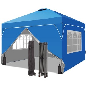Ainfox 12ftx12ft Pop Up Canopy Tent with 4 Sidewalls One Push Tent Canopy with Wheeled Carry Bag, 8 Stakes and 4 Ropes - 1 of 4