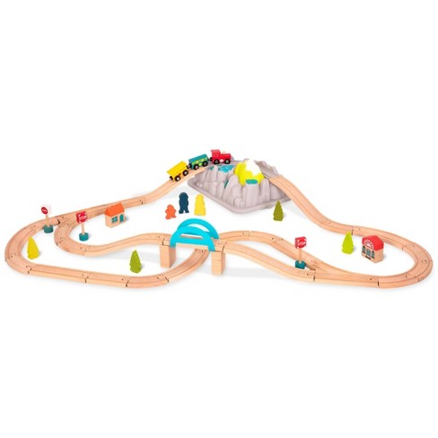 B. toys Wooden Train Set - Wood & Wheels