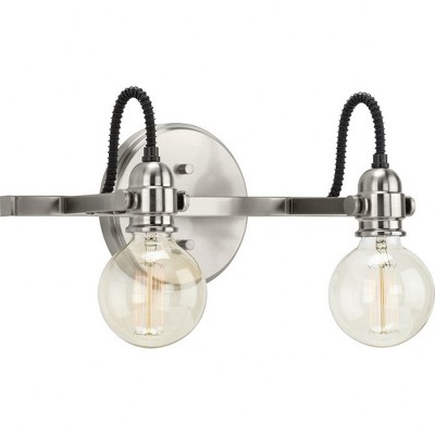 Progress Lighting Axle Collection 2-Light Brushed Nickel Vintage Bath Vanity Light