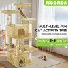 Modern Multicoloured Soft Plush Cat Tree Pet Tower with Comzy Top Perch, Fluffy Condo, Long Sisal Rope and Bottom Condo - 4 of 4
