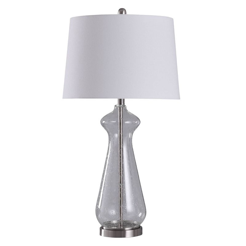 Allen Seeded Glass Table Lamp with Tapered Drum Shade Clear - StyleCraft, 6 of 7