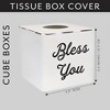 AuldHome Design Square Tissue Box Cover; Modern Farmhouse Enamelware Tissue Holder - 3 of 4