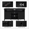 Yaheetech 31in Height Modern MDF TV Stand TV Console Table with Power Outlet Black - 4 of 4